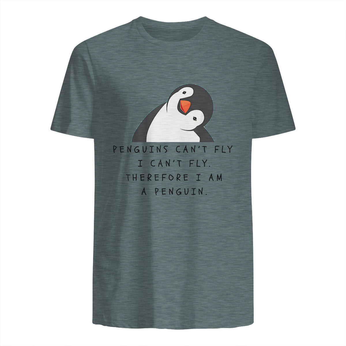Funny Penguins T-shirt Woman Man Children Gift in Dark Heather - back view