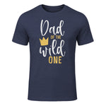 Dad of the Wild One First Birthday Daddy T-Shirt in Heather Navy - front view