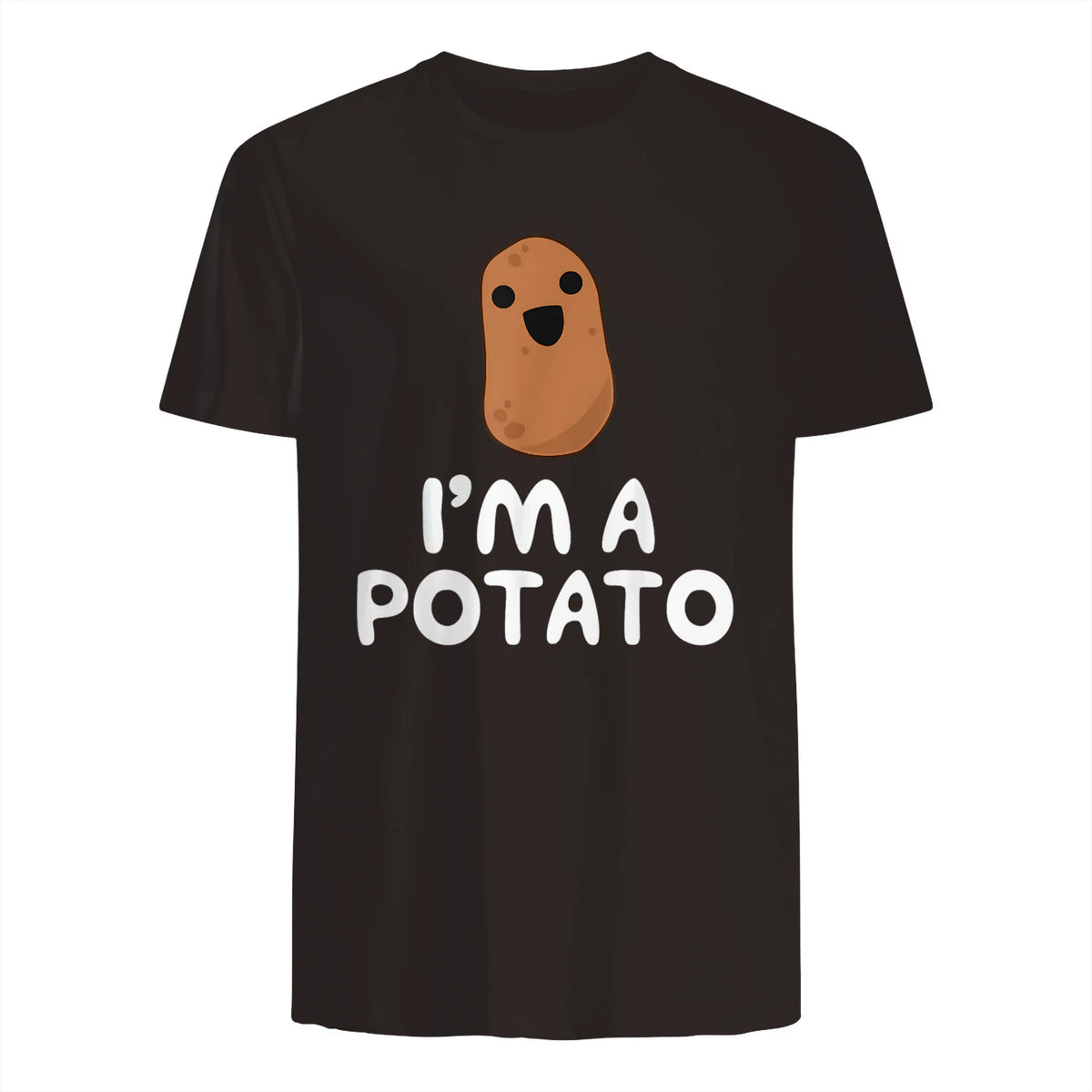 I'm A Potato - Funny Potato Shirt, Vegetable Food Gag Gift in Dark Chocolate - back view