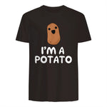 I'm A Potato - Funny Potato Shirt, Vegetable Food Gag Gift in Dark Chocolate - back view