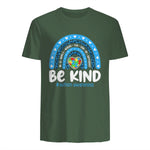 In April We Wear Blue Autism Ribbon T-Shirt in Military Green - back view