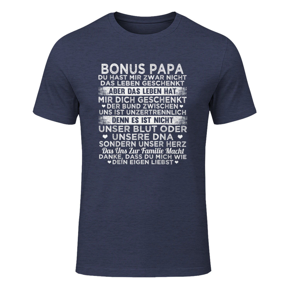 Bonus Papa du hast mir zwar nicht das leben geschenkt Spruch in Heather Navy - front view