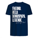 Bonuspapa Bester Stiefpapa Stiefvater Bonus Papa T-Shirt in Navy - back view