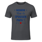 Demande en Mariage Originale Maman Veux-tu épouser Papa in Charcoal - front view