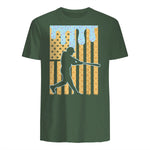 Baseball Drip Boys Dripping Ice Cream Baseball American Flag T-Shirt in Military Green - back view