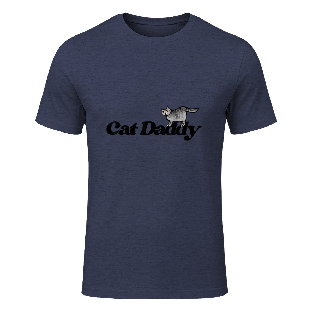 Chat Daddy drôle chat papa drôle chat papa humour fête des pères père in Heather Navy - front view
