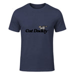 Chat Daddy drôle chat papa drôle chat papa humour fête des pères père in Heather Navy - front view