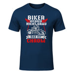 Biker Werden Nicht Grau Das Ist Chrom Motorradfahrer Biker in Navy - front view