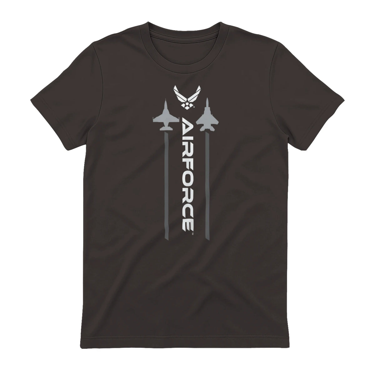 US Air Force with Logo T-Shirt in Dark Chocolate - back view