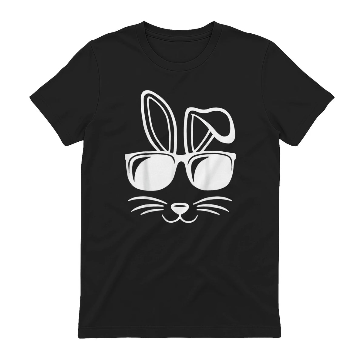 Bunny Face With Sunglasses Men Boys Kids Easter Day in Black - back view