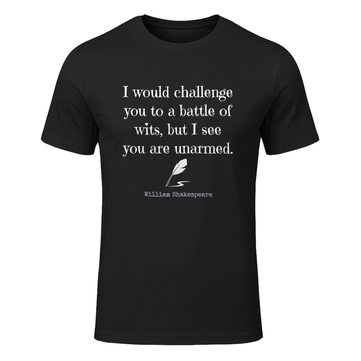 William Shakespeare Quote English Literature & Classic Plays in Black - front view