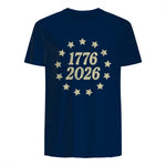 American Flag Front and Back Anniversary T-Shirt in Navy - back view