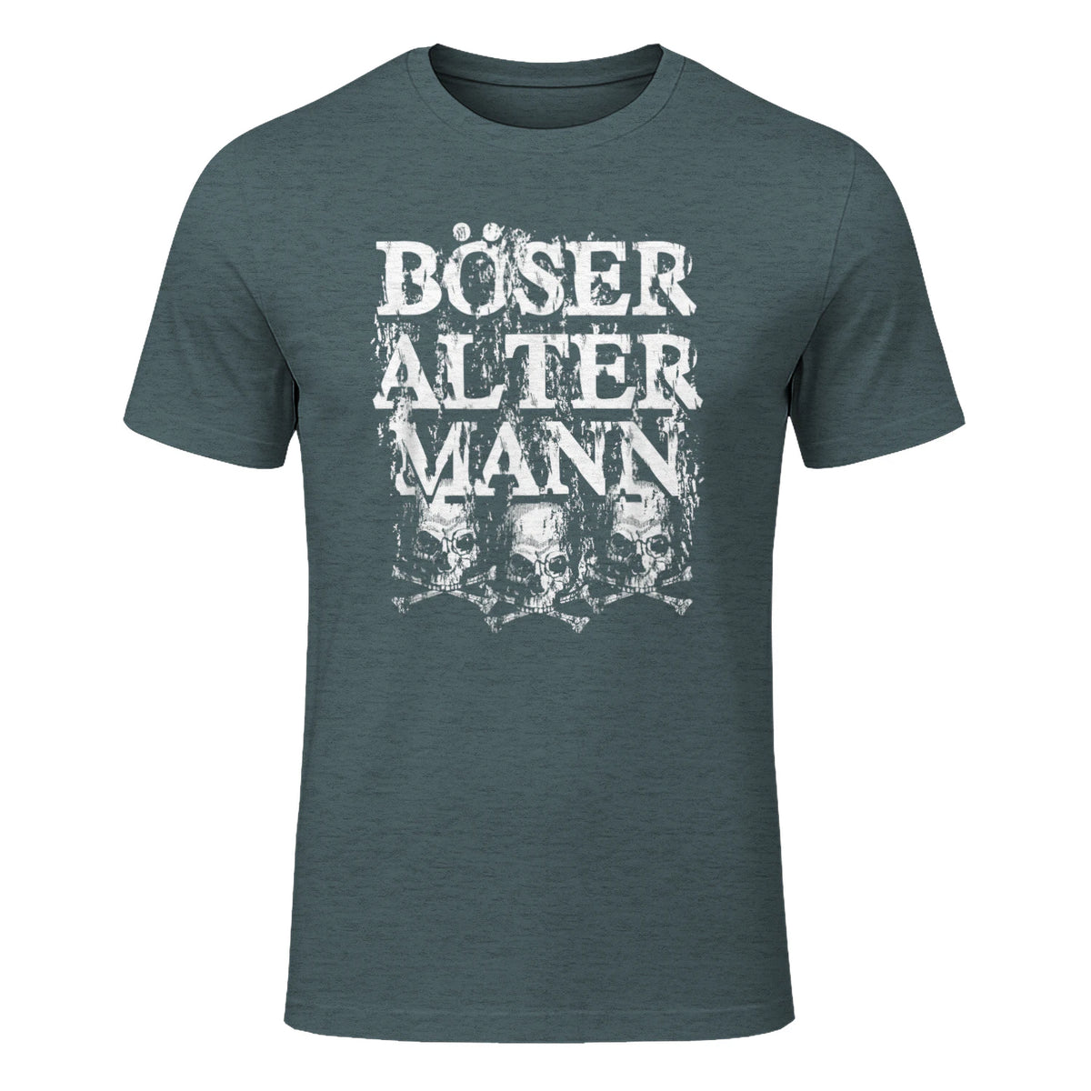 Opa & Großvater Männer Geschenke Vintage Totenkopf Schwarz, S Herren, Halbarm, in Dark Heather - front view