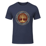Baum des Lebens Wikinger keltischer Lebensbaum nordisch Halbarm in Heather Navy - front view