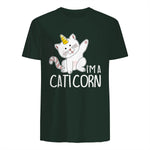 Chats Licorne I Chaton doux I Licorne I Chats in Forest Green - back view