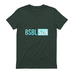BSBL SZN Baseball Season Game Day Boys Girls Youth T-Shirt in Forest Green - back view