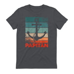 Papitän Papa und Kapitän Lustiges Retro Anker Vatertag in Charcoal - back view