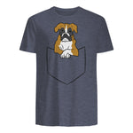Chien Boxer dans la poche Chien Boxer in Heather Navy - back view