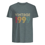 Vintage Twenty-Fourth Birthday Gift T-Shirt in Dark Heather - back view