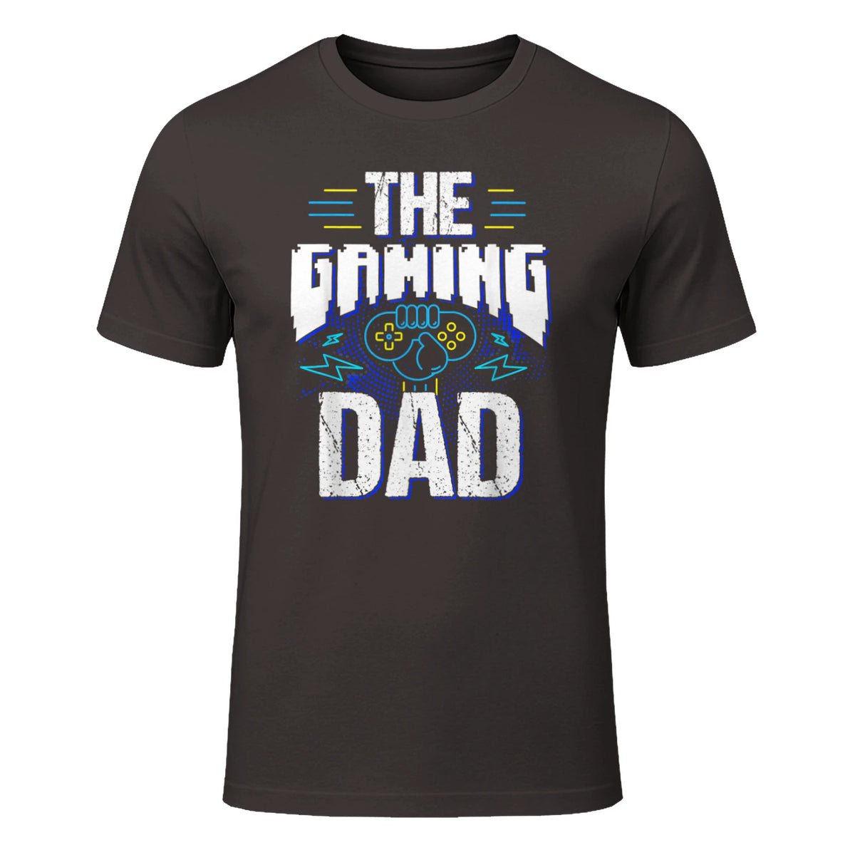 Gamer Zocker Games Pc - Best Gaming Dad Ever T-Shirt in Dark Chocolate - front view