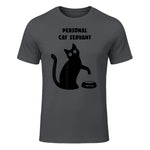 Personal Cat Servant Shirt Funny Black Cat Lover Gift in Charcoal - front view