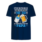 bientôt papa 2026 Annonce Futur Papa Humour Nouveau Papa tee in Navy - back view