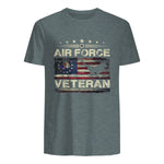 Veteran US Air Force TShirt - American Betsy Ross Flag T-Shirt in Dark Heather - back view
