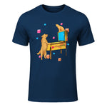 Flipper Wiz chien chat jouant au flipper in Navy - front view