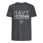 US Navy - Veteran Honor Courage Commitment T-Shirt in Charcoal - back view