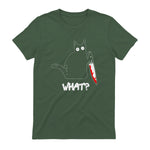 Chat Noir meurtrier drôle avec Couteau - Chat Noir Quoi in Military Green - back view