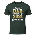 Proud Dad of a Graduate Senior Gift T-Shirt in Forest Green - front view