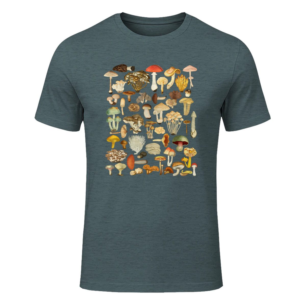 Mushroom Shirt Mycology Fungi Foraging Mushroom Whisperer in Dark Heather - front view