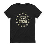 American Flag Front and Back Anniversary T-Shirt in Black - back view