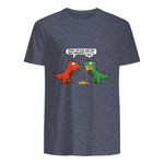 Dude Did You Eat The Last Unicorn Funny Dinosaur in Heather Navy - back view