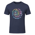 Autism Mama Life Some Days I Rock It Some Days It Rock Me in Heather Navy - front view