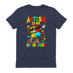 Puzzle Autism Awareness Autistic Support in Heather Navy - back view