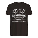 Funny Pop Pop Dad Shirt Valentine Fathers Day Christmas in Dark Chocolate - back view