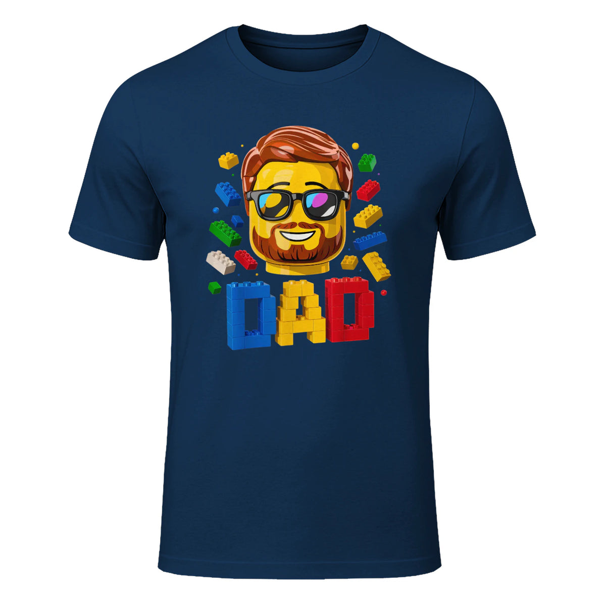 Dad Master Builder T-Shirt in Navy - front view