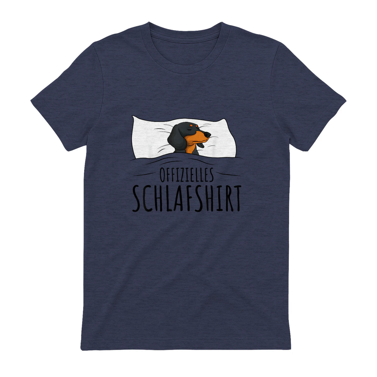 Offizielles Schlafshirt Schlafanzug Dackel Hund Geschenkidee in Heather Navy - back view
