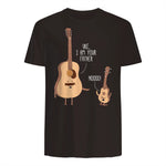 Uke I Am Your Father T Shirt Ukulele Guitar Music in Dark Chocolate - back view