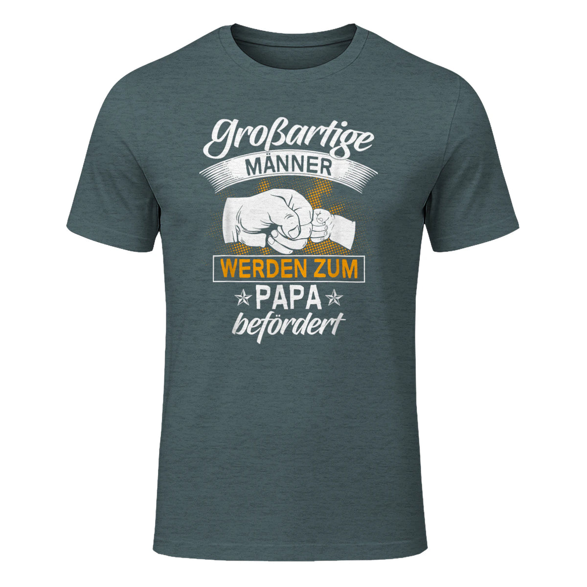 Vatertag Vaterschaft Geschenke Großartige Männer Werden Zum Papa Befördert Werdender Vater , Schwarz, S, V-Aussch in Dark Heather - front view