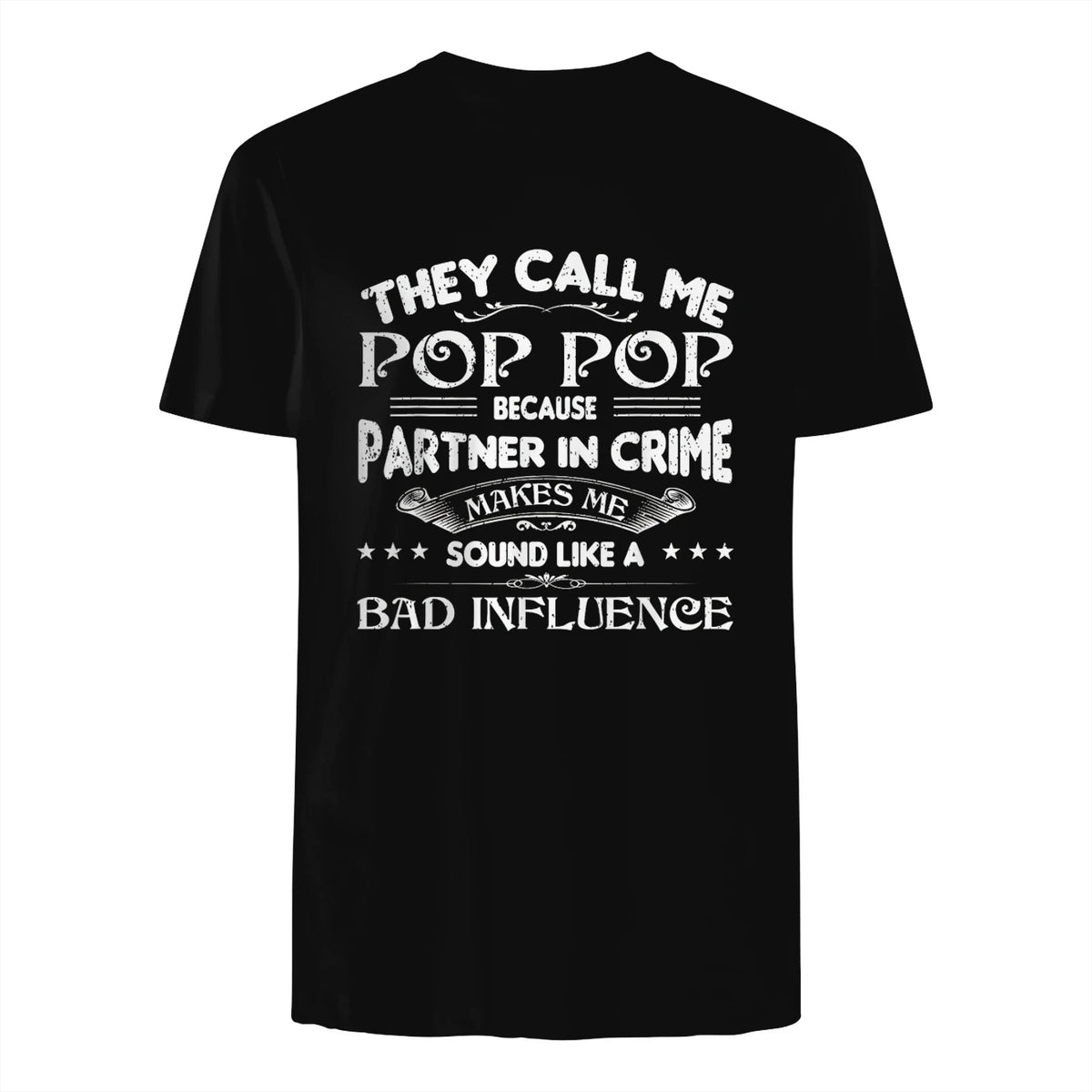 Funny Pop Pop Dad Shirt Valentine Fathers Day Christmas in Black - back view