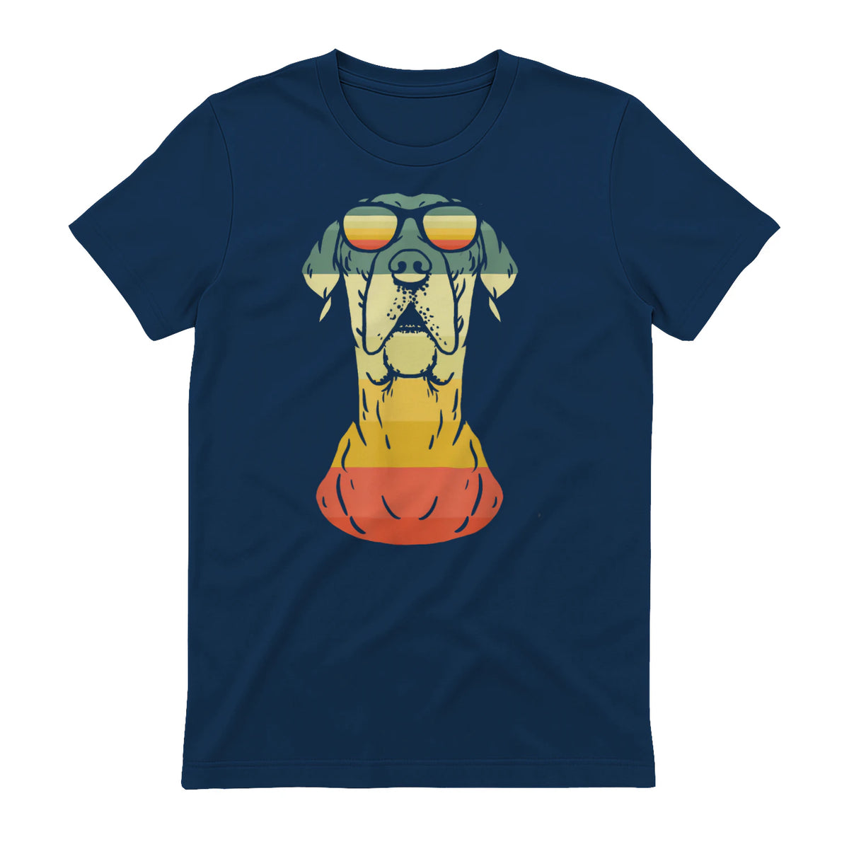 Cadeaux cool pour propriétaire de dogue allemand rétro vintage in Navy - back view