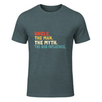 Retro Uncle the Man the Myth the Bad Influence in Dark Heather - front view