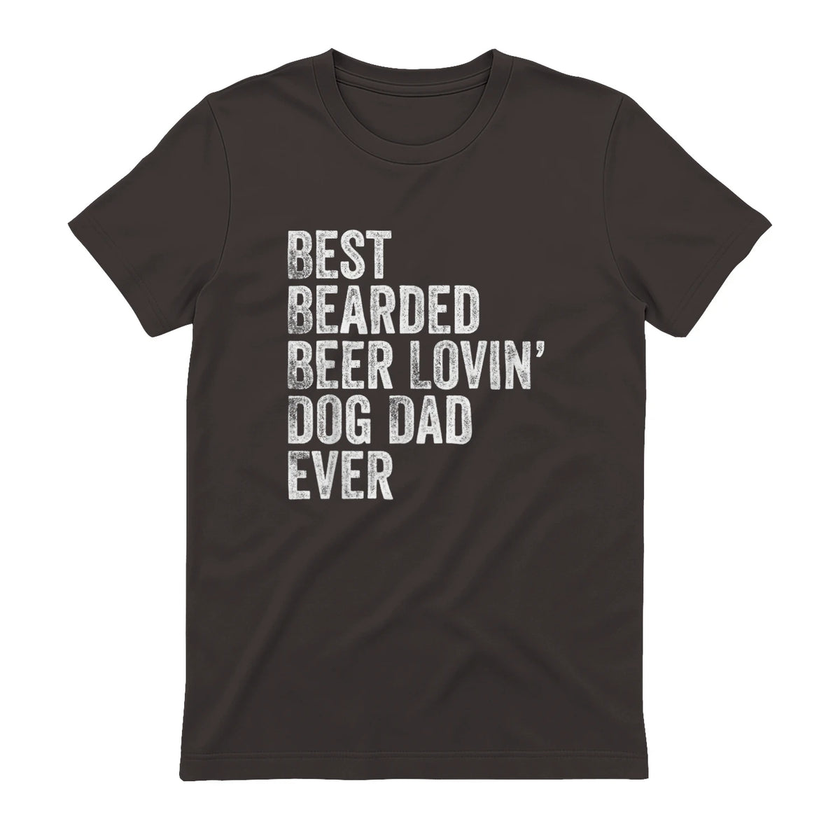 Best Bearded Beer Lovin Dog Dad T-Shirt Pet Lover Owner Gift in Dark Chocolate - back view