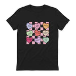 Special Education Teacher Candy Heart Valentines Day Love T-Shirt in Black - back view