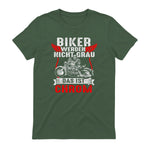 Biker Werden Nicht Grau Das Ist Chrom Motorradfahrer Biker in Military Green - back view