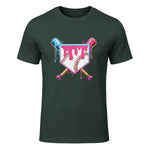 Baseball Drip Youth T-Shirt in Forest Green - front view