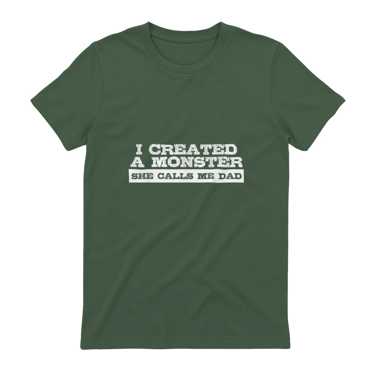 Funny Tshirt Gift for Dad from Daughter First Father's Day in Military Green - back view