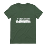 Funny Tshirt Gift for Dad from Daughter First Father's Day in Military Green - back view